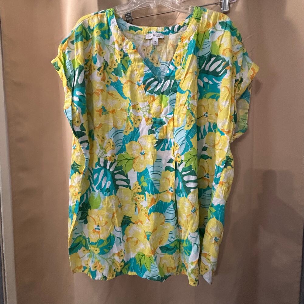 Kim Rogers Curvy 2X Yellow Top